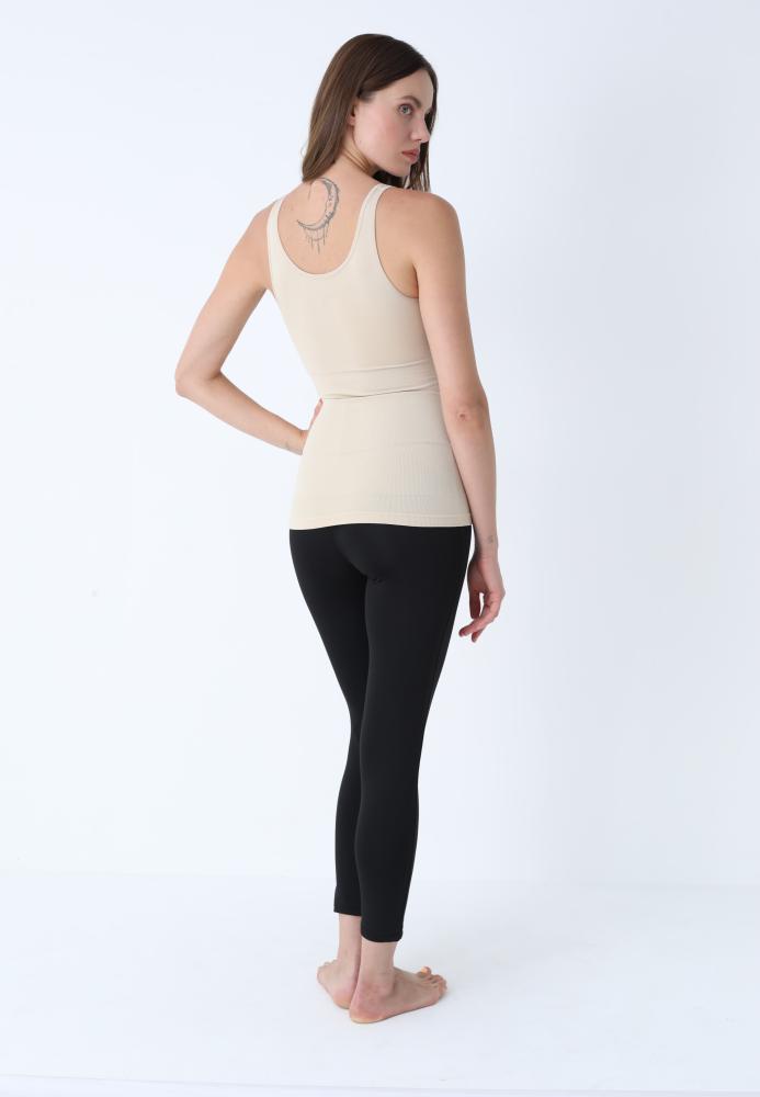 Maiou Dama Modelator in Talie cu Bretele Groase, Culoare Bej,Engros